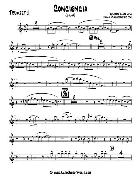 Salsa Trumpet Sheet Music, Merengue Trumpet Sheet Music, Salsa Trumpet Solo Sheet Music